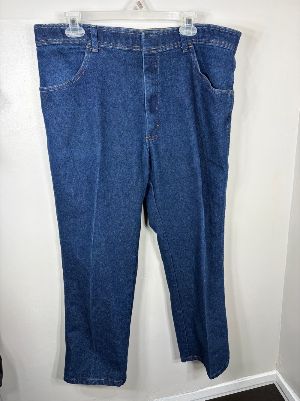 Wrangler Regular Fit Jeans Men’s 38x29 Dark Wash Straight Leg Denim